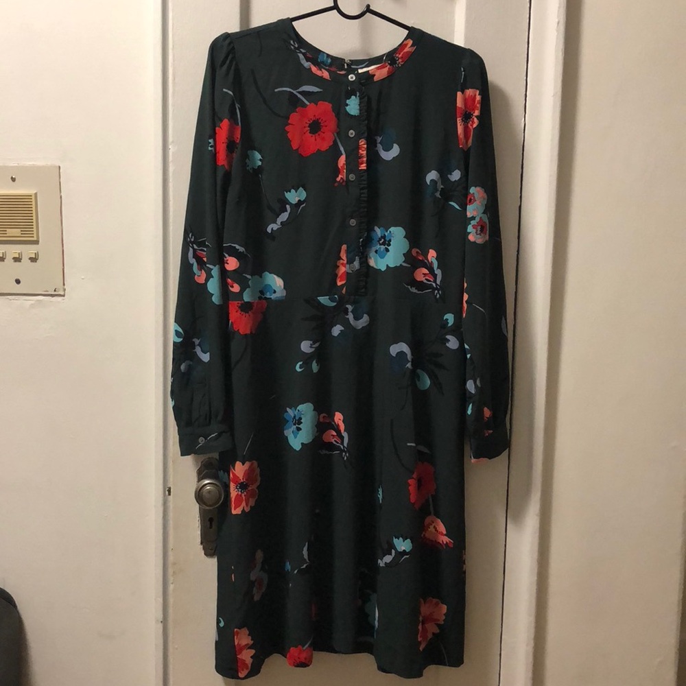 LOFT Floral green dress